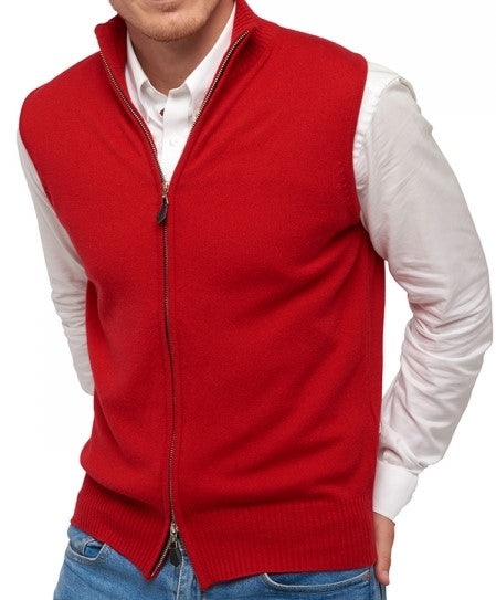 Balldiri 100% Kaschmir Herren Kurzarm Weste mit Stehkragen 2-fädig - Balldiri & Windhound