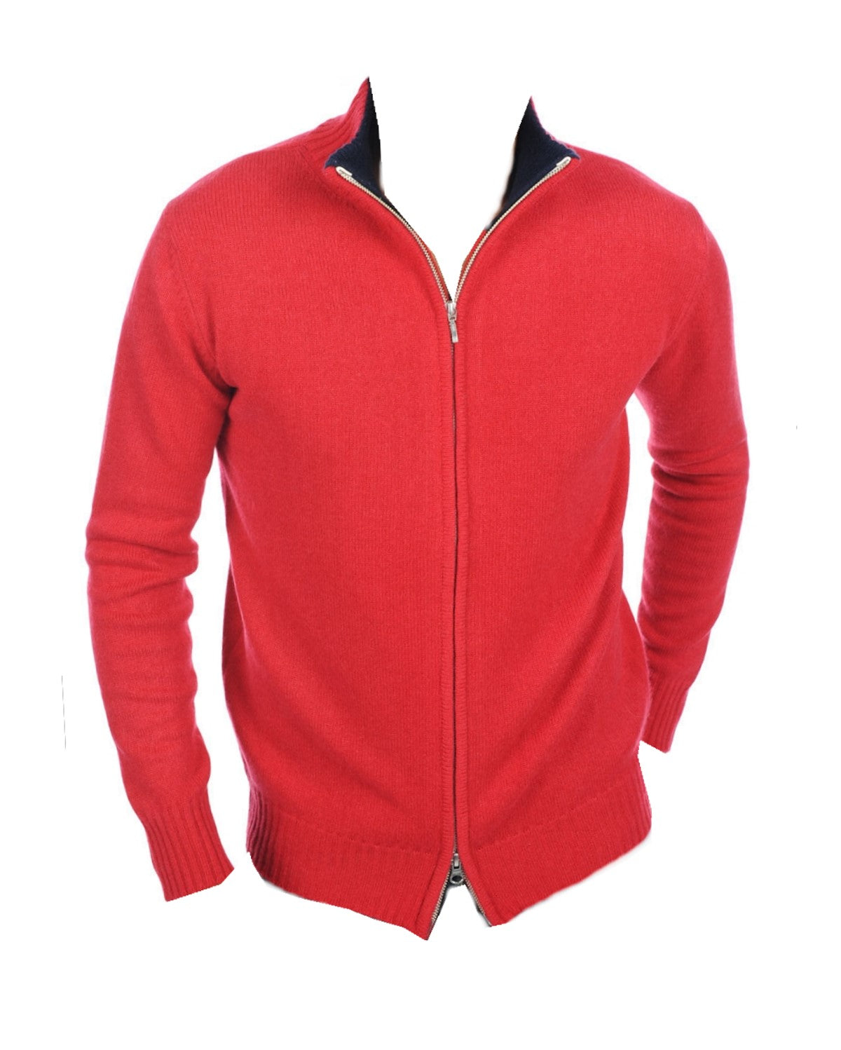 Balldiri 100% Kaschmir Herren Langarm Strickjacke mit kleinem Kragen 4-fädig - Balldiri & Windhound