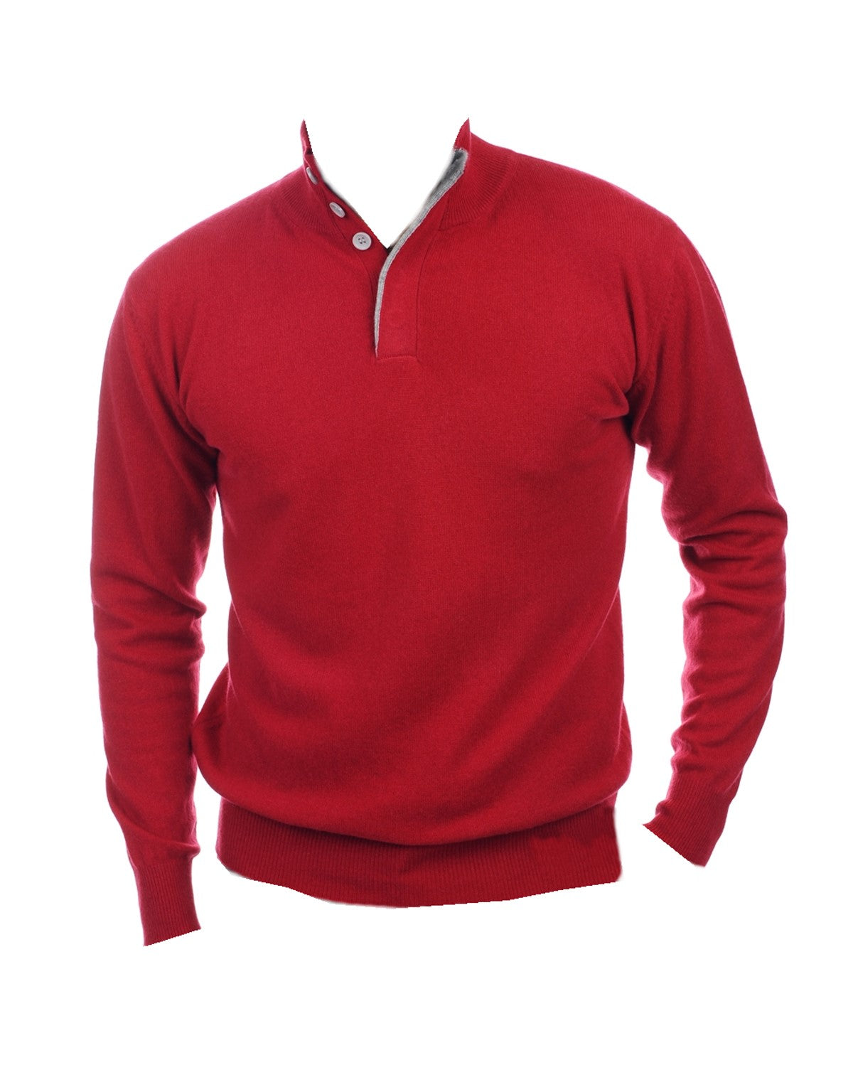 Balldiri 100% Kaschmir Herren Langarm Troyer mit Kragen und Knöpfe 2-fädig - Balldiri & Windhound