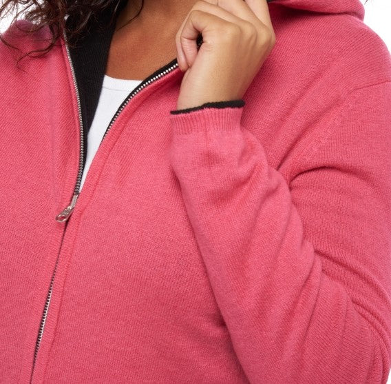 Balldiri 100% Kaschmir Damen Langarm Wendejacke mit Kapuze 4-fädig - Balldiri & Windhound