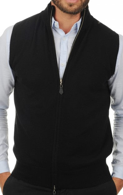 Balldiri 100% Kaschmir Herren Kurzarm Weste mit Stehkragen 2-fädig - Balldiri & Windhound