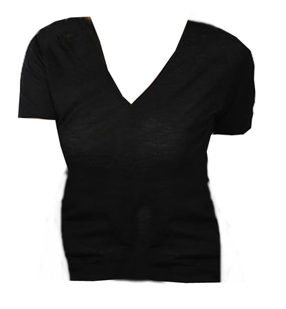 Balldiri 100% Kaschmir Damen kurzarm T-Shirt V-Ausschnitt 2-fädig - Balldiri & Windhound