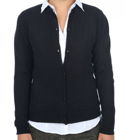 Balldiri 100% Kaschmir Damen Langarm Jacke mit Rundhalsausschnitt 2-fädig - Balldiri & Windhound