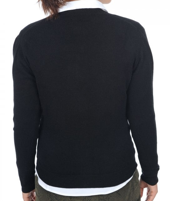 Balldiri 100% Kaschmir Damen Langarm Jacke mit Rundhalsausschnitt 2-fädig - Balldiri & Windhound