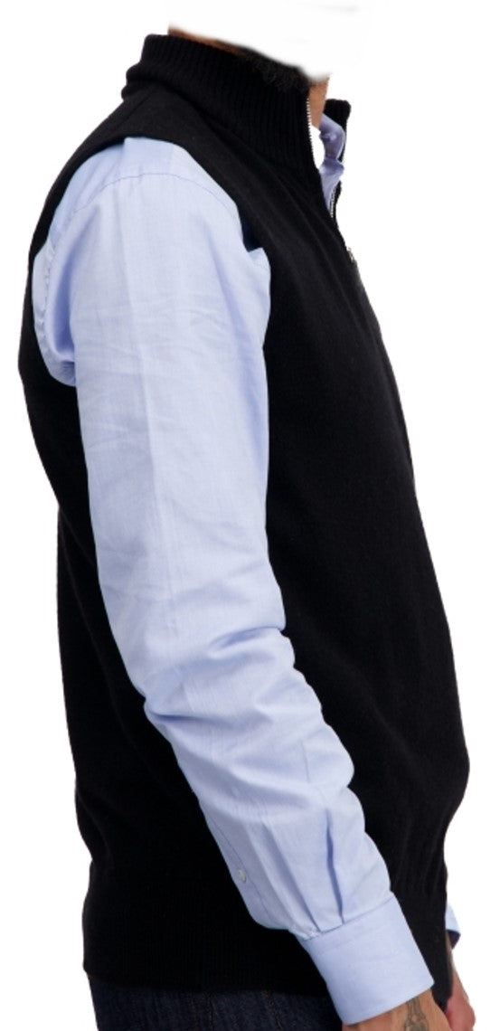 Balldiri 100%  Kaschmir Herren Pullover Pullunder ärmellos mit Zipper 2-fädig - Balldiri & Windhound