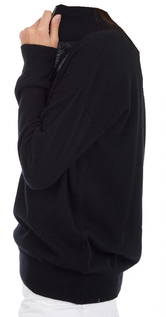 Balldiri 100% Kaschmir Damen langarm Pullover Troyer Polo 2-fädig - Balldiri & Windhound