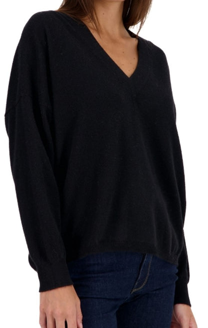 Balldiri 100%  Kaschmir Damen langarm Pullover V-Ausschnitt mit Bund 2-fädig - Balldiri & Windhound