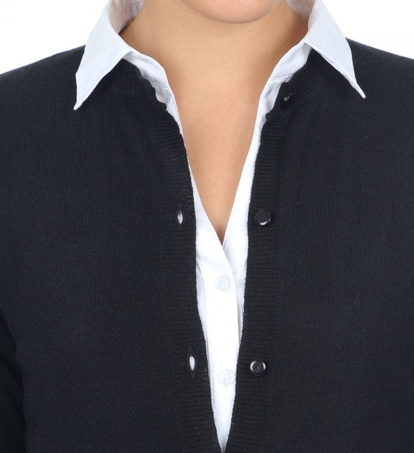 Balldiri 100% Kaschmir Damen Langarm Jacke mit Rundhalsausschnitt 2-fädig - Balldiri & Windhound