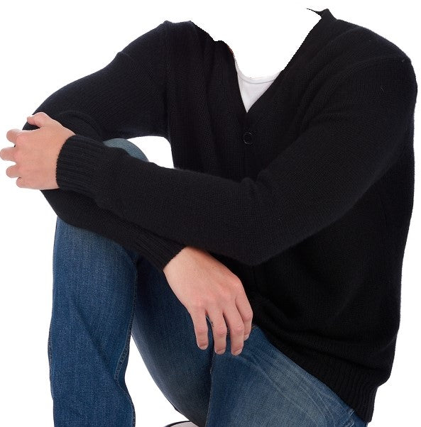 Balldiri 100% Kaschmir Herren Langarm Strickjacke mit  V-Ausschnitt 8-fädig - Balldiri & Windhound