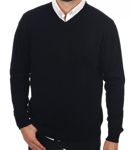 Balldiri 100% Kaschmir Herren Langarm Pullover V-Ausschnitt 2-fädig - Balldiri & Windhound