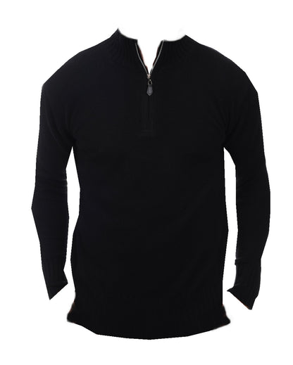 Balldiri 100% Kaschmir Herren Troyer 2-fädig schwarz M