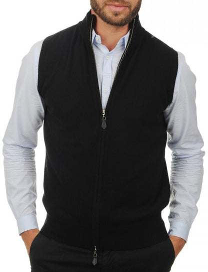 Balldiri 100% Kaschmir Herren Kurzarm Weste mit Stehkragen 2-fädig - Balldiri & Windhound