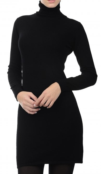 Balldiri 100% Kaschmir Damen Langarm Kleid Rollkragen 2-fädig - Balldiri & Windhound