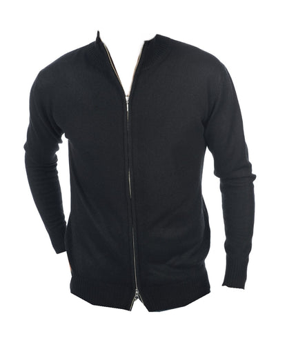 Balldiri 100% Kaschmir Herren langarm Strickjacke mit Reißverschluß 2-fädig - Balldiri & Windhound