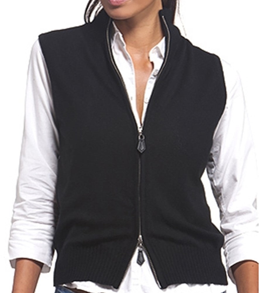 Balldiri 100% Kaschmir Damen Kurzarm Weste mit Stehkragen und Reißverschluß - Balldiri & Windhound