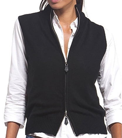 Balldiri 100% Kaschmir Damen Kurzarm Weste mit Stehkragen und Reißverschluß - Balldiri & Windhound