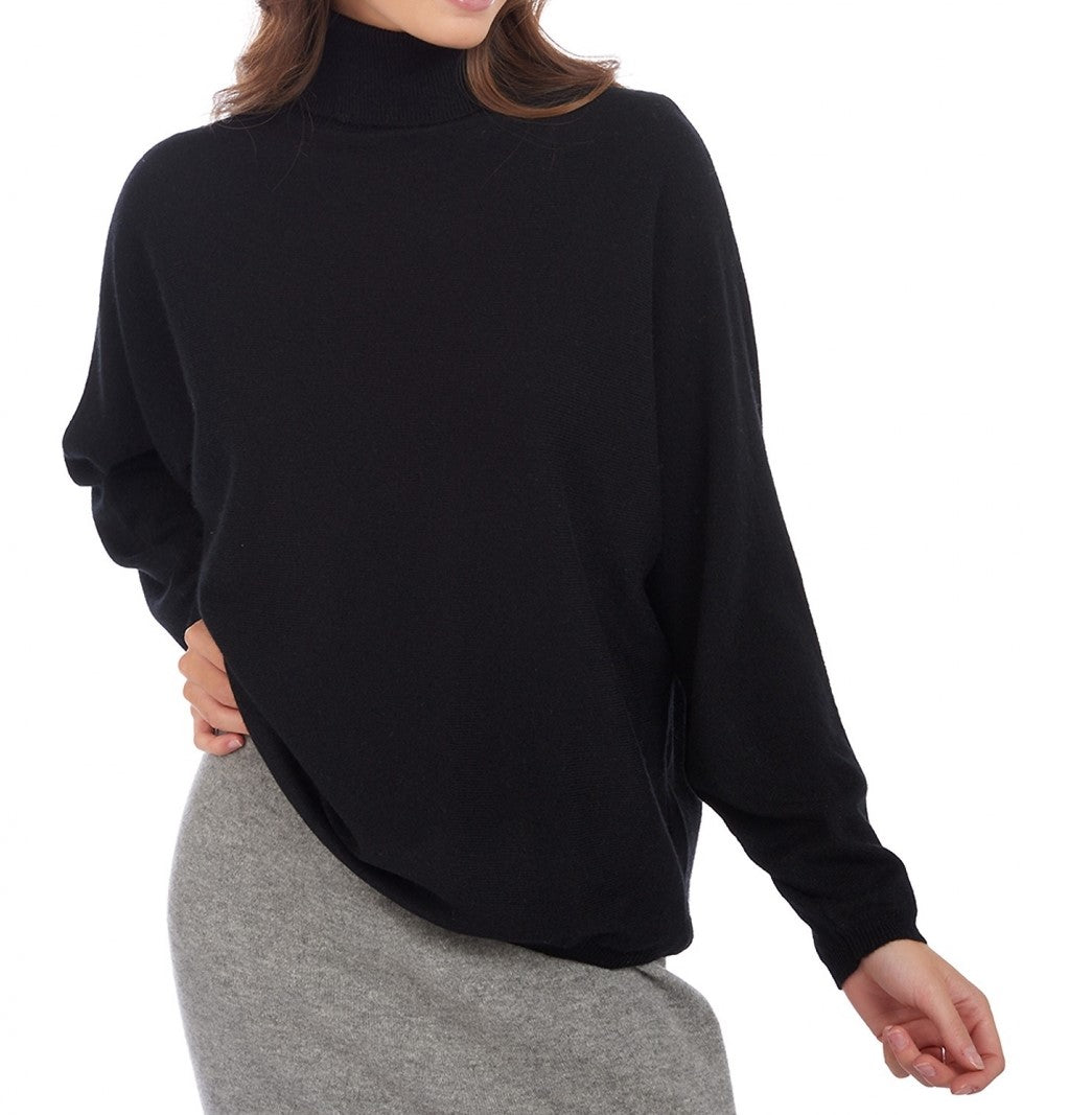 Balldiri 100% Kaschmir Damen Pullover Rollkragen Fledermausärmel 2-fädig - Balldiri & Windhound