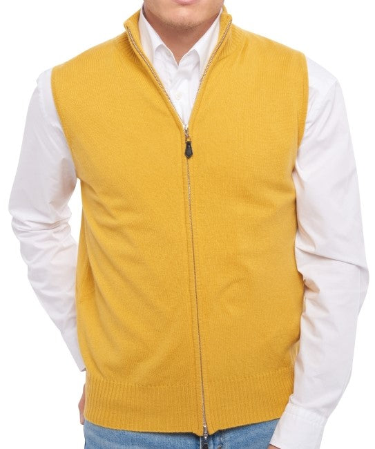 Balldiri 100% Kaschmir Herren Kurzarm Weste mit Stehkragen 2-fädig - Balldiri & Windhound