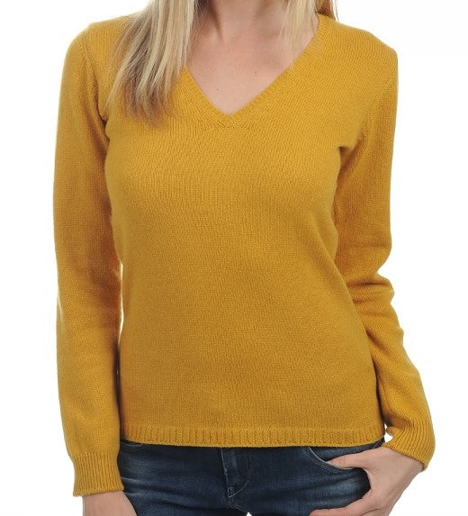 Balldiri 100% Kaschmir Damen langarm Pullover V-Ausschnitt 4-fädig - Balldiri & Windhound
