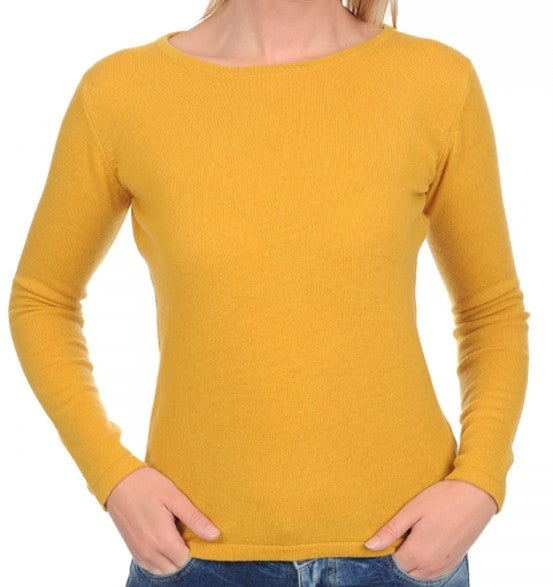 Balldiri 100% Kaschmir Damen Langarm Pullover U-Boot-Ausschnitt 2-fädig - Balldiri & Windhound