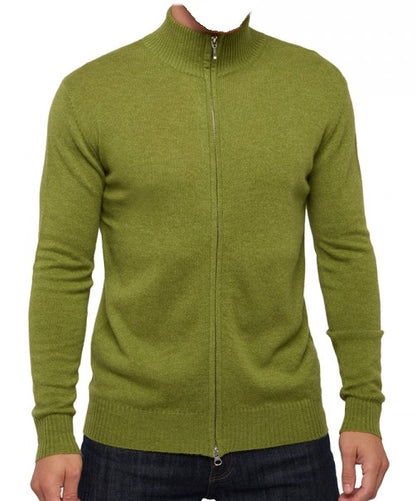 Balldiri 100% Kaschmir Herren langarm Strickjacke mit Reißverschluß 2-fädig - Balldiri & Windhound