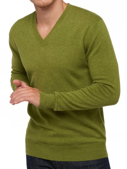 Balldiri 100% Kaschmir Herren Langarm Pullover mit V-Ausschnitt 2-fädig - Balldiri & Windhound