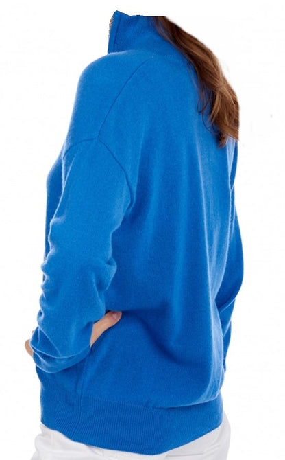 Balldiri 100% Kaschmir Damen langarm Pullover Troyer Polo 2-fädig - Balldiri & Windhound