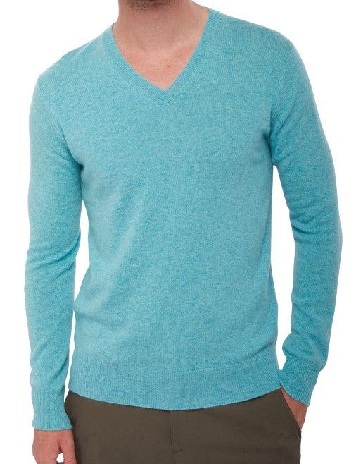 Balldiri 100% Kaschmir Herren Langarm Pullover mit V-Ausschnitt 2-fädig - Balldiri & Windhound