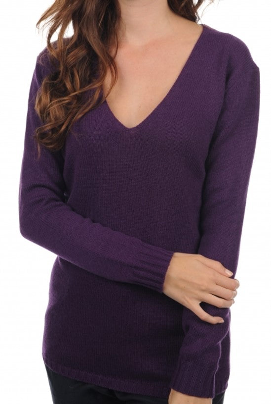 Balldiri 100% Kaschmir Damen Langarm Pullover V-Ausschnitt 6-fädig - Balldiri & Windhound