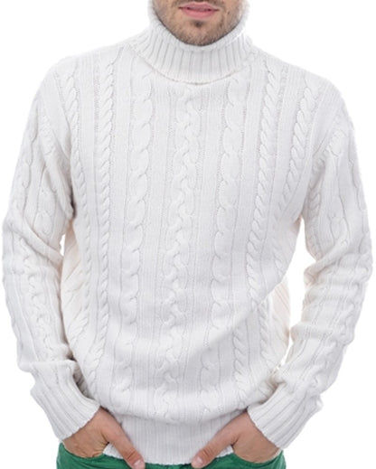 Balldiri 100% Kaschmir Herren Langarm Rollkragen Zopf Pullover 10-fädig - Balldiri & Windhound