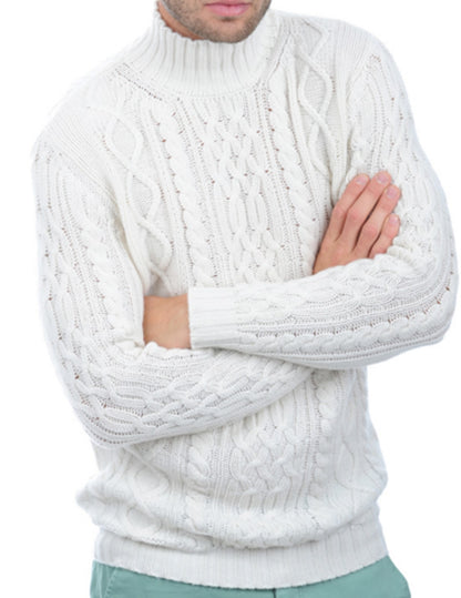 Balldiri 100% Kaschmir Herren Langarm Pullover Zopf mit Stehkragen 10-fädig - Balldiri & Windhound